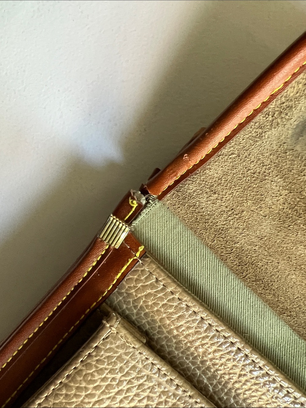 Dooney & Bourke Taupe and Brown Leather Top-Handle Satchel - Picture 11 of 11
